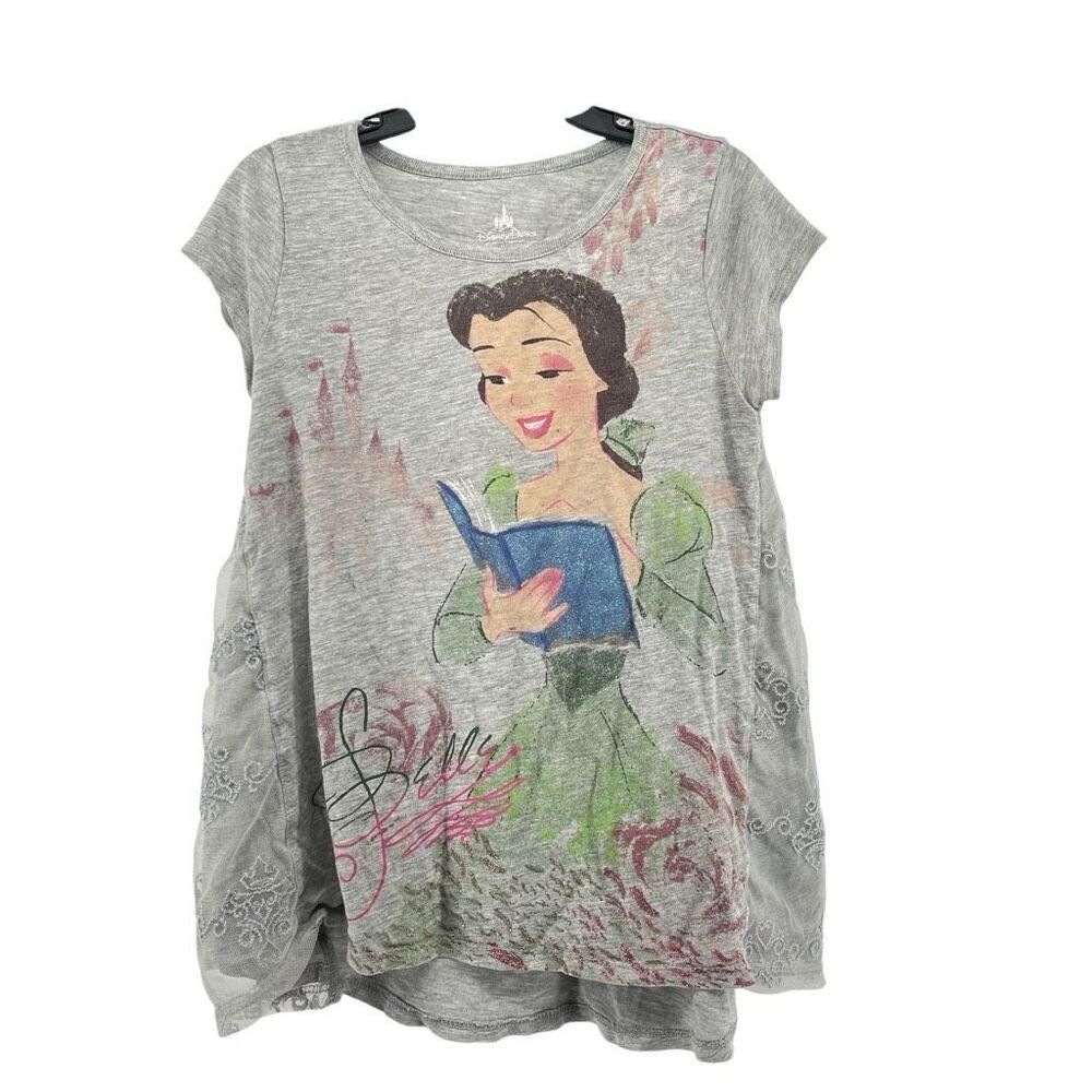 Disney Parks Girls Belle Lace Swing Tee Sheer Side Inserts Size Medium